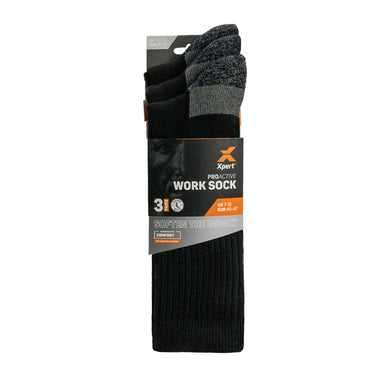 Xpert Pro Active Work Sock 3 Pack - Black