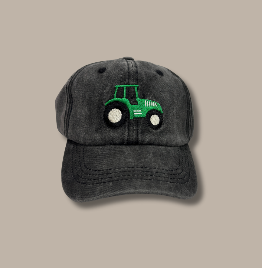 Children's Baseball Hat/Cap - Green  Tractor