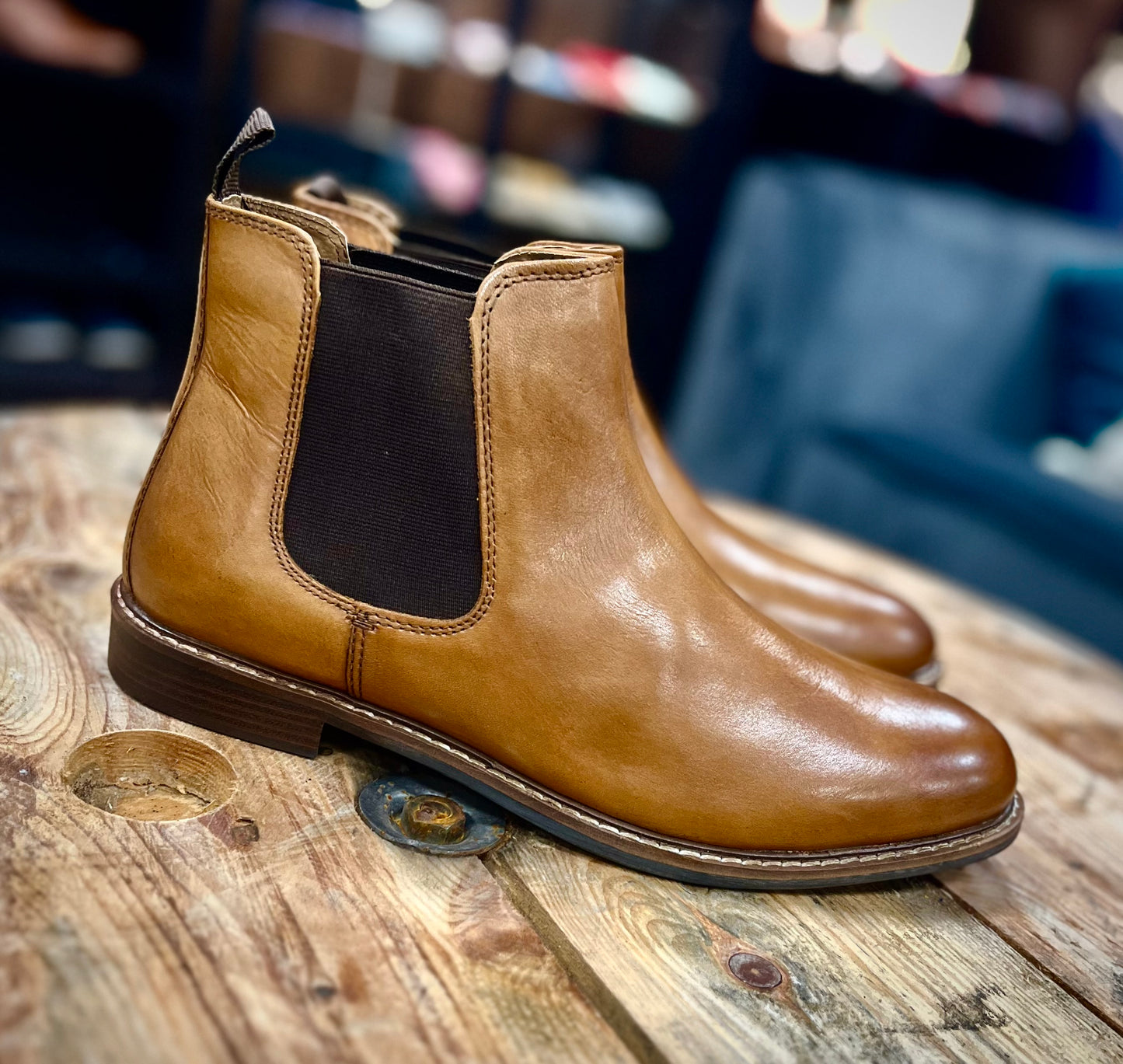Men's Leather Chelsea Boots Tan - Batem