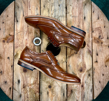 Men's Formal Brogue Shoe - Alf - Tan