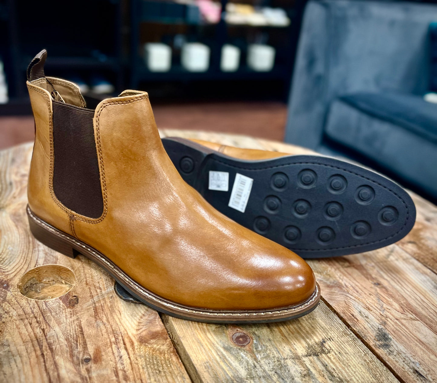 Men's Leather Chelsea Boots Tan - Batem