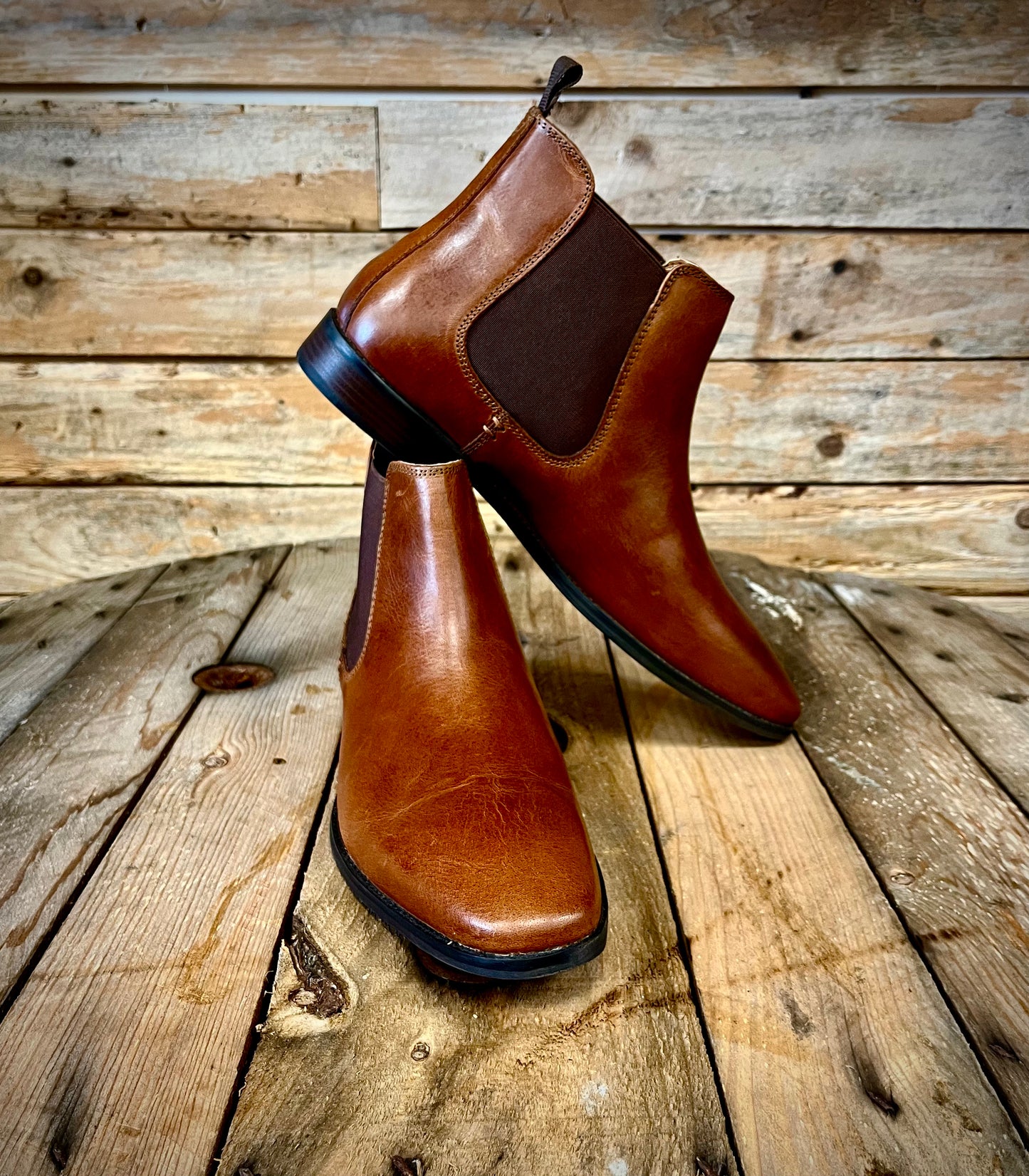 Tan navy boots hot sale