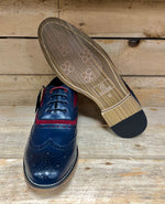 Ethan Oxford Shoe - Navy/Red
