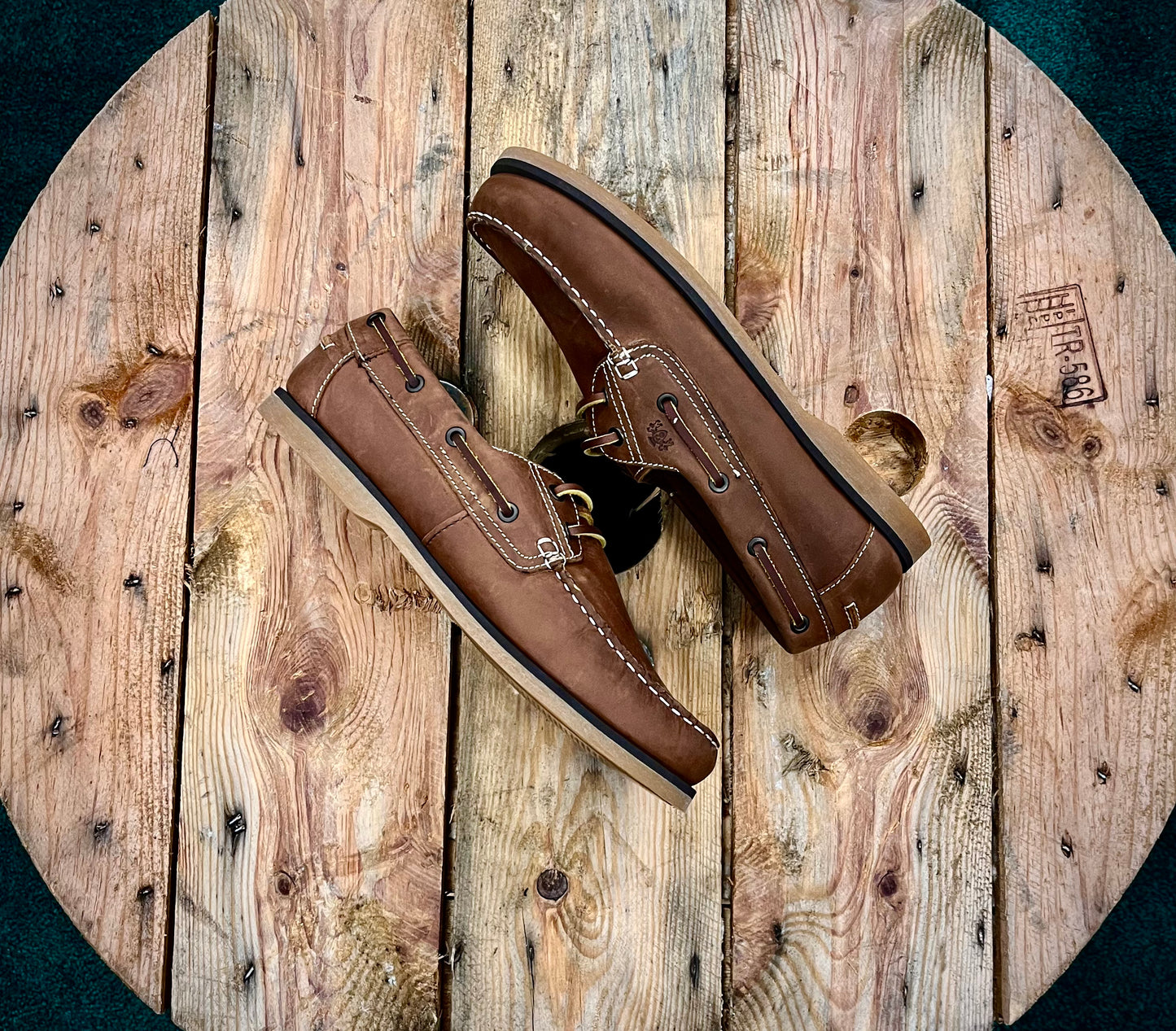 Men's Leather Boat Shoes - Tan