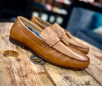 Men's Leather Moccasins Slip Shoes Tan - Elav