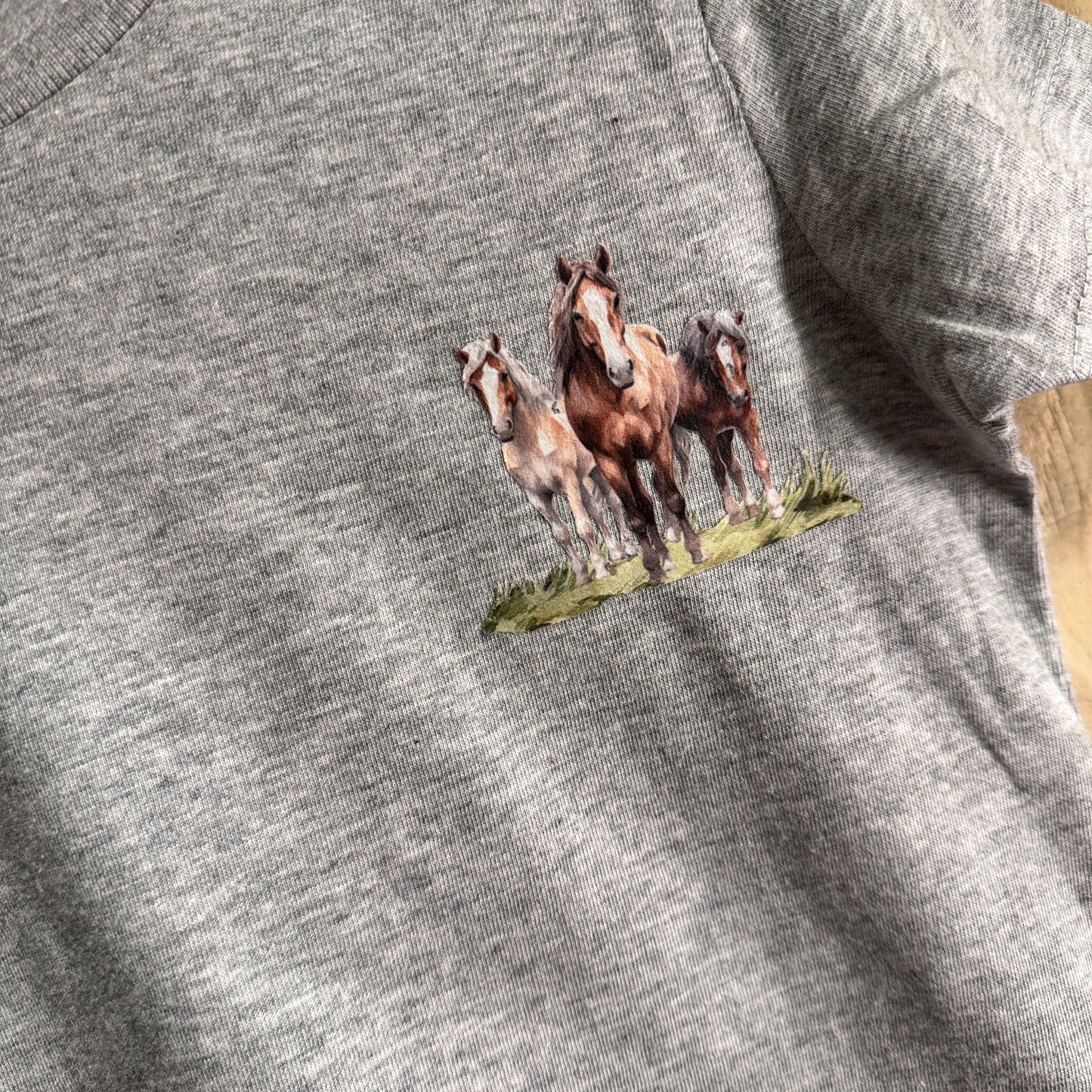 Kids T-Shirt - Grey - Horse