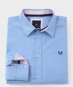 Crew - Classic Fit Micro Stripe Shirt - Sky Blue - MLB006