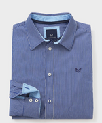 Crew - Classic Fit Micro Stripe Shirt - Blue - MLB006