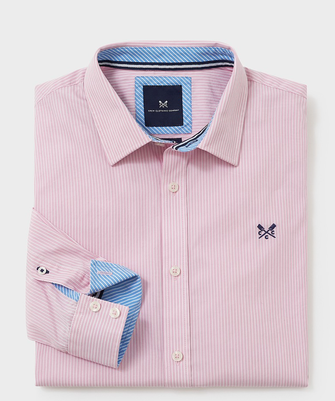 Crew - Classic Fit Micro Stripe Shirt - Pink - MLB006