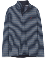 Crew - Padstow Pique Sweatshirt - Navy Striped - MQD016