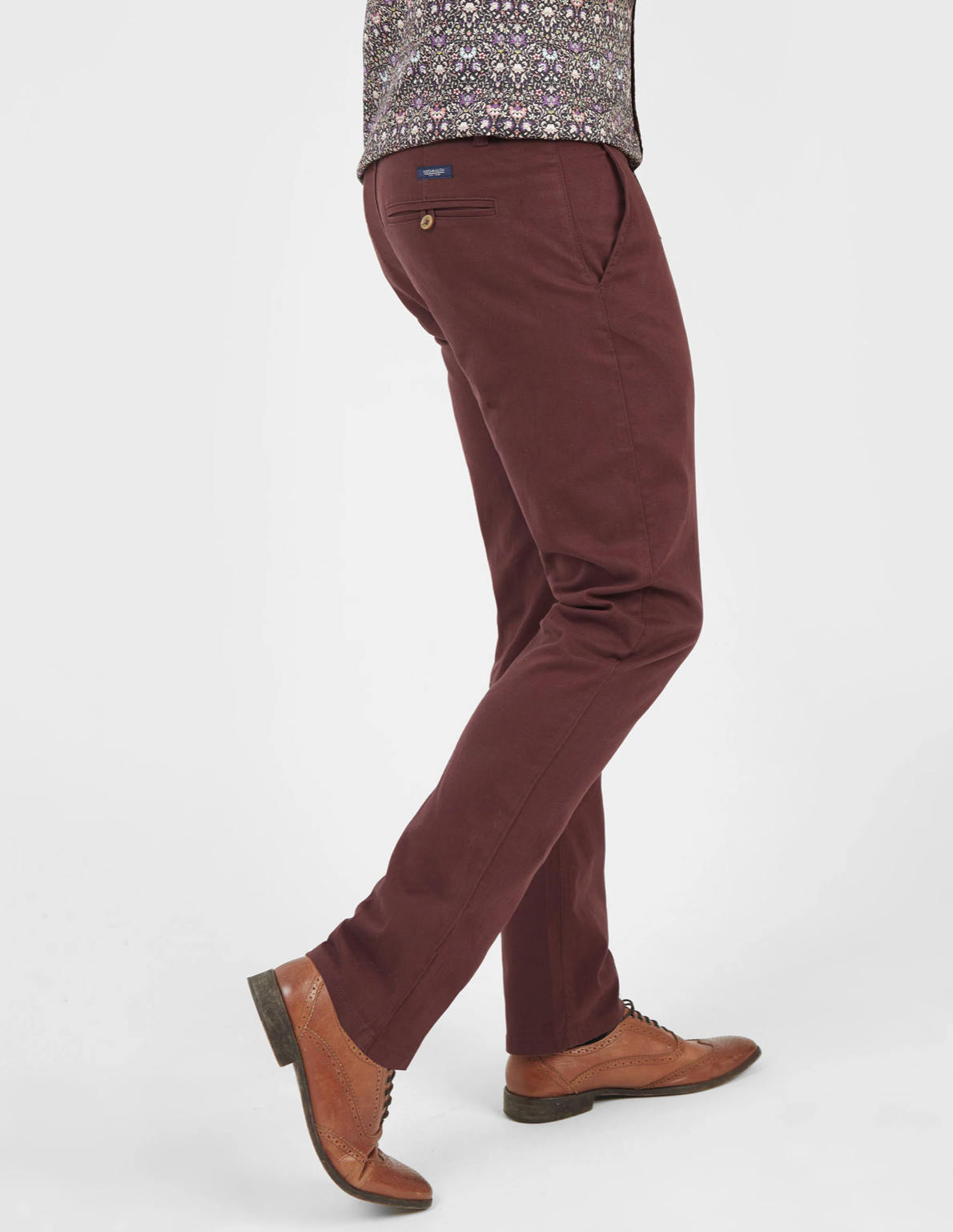 MishMash - Bromley Tapered Fit Stretch Chino - Burgundy