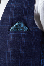 Chigwell Check Single Breasted Waistcoat - Blue Tweed