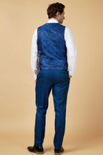 Jerry Check Single Breasted Waistcoat - Blue