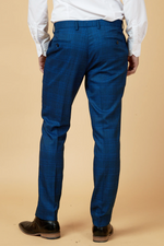 Jerry Check Trousers - Blue