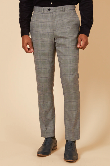 Jerry Check Trousers - Grey