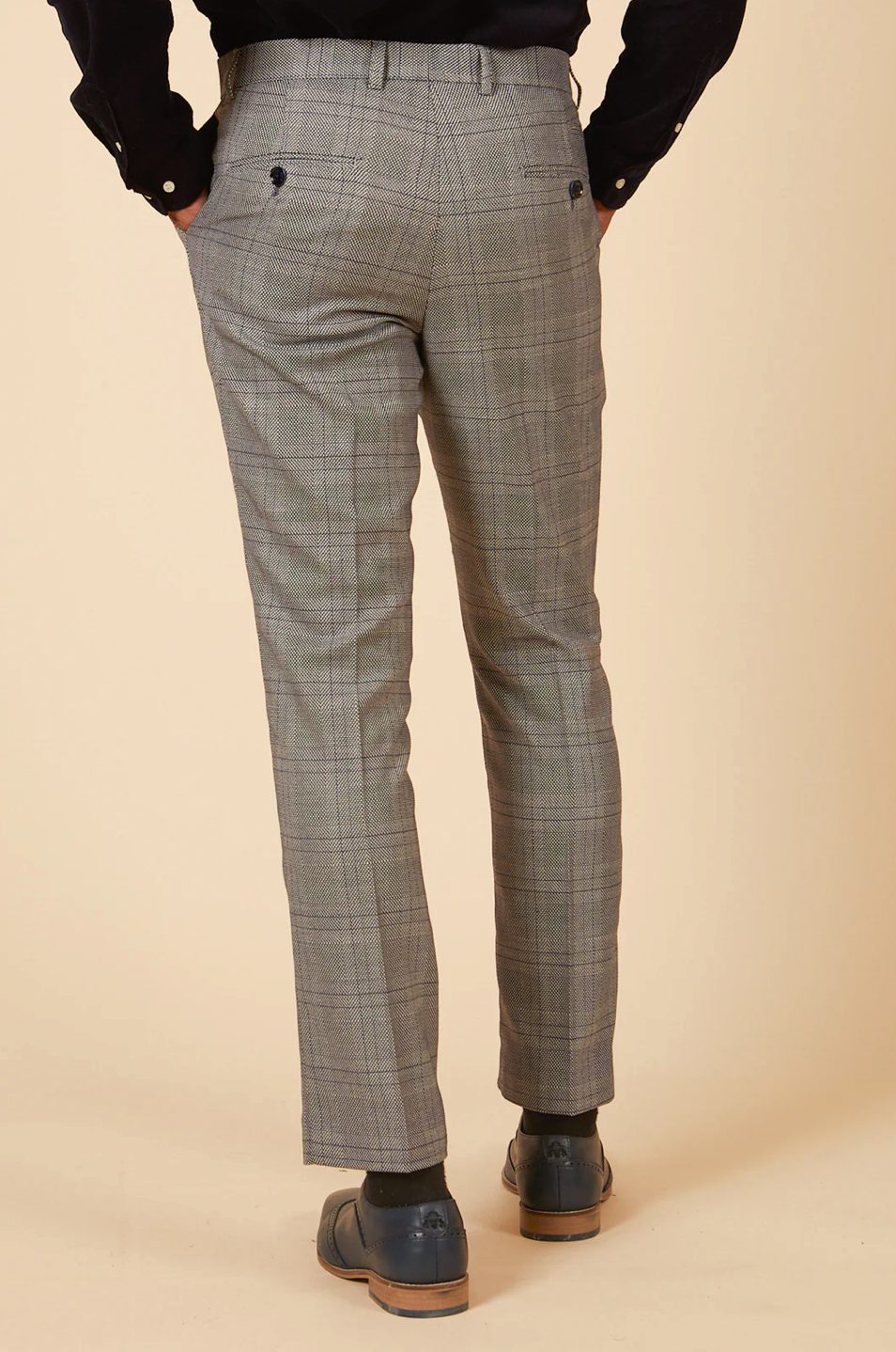 Jerry Check Trousers - Grey