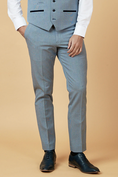 Bromley Check Trousers - Sky Blue