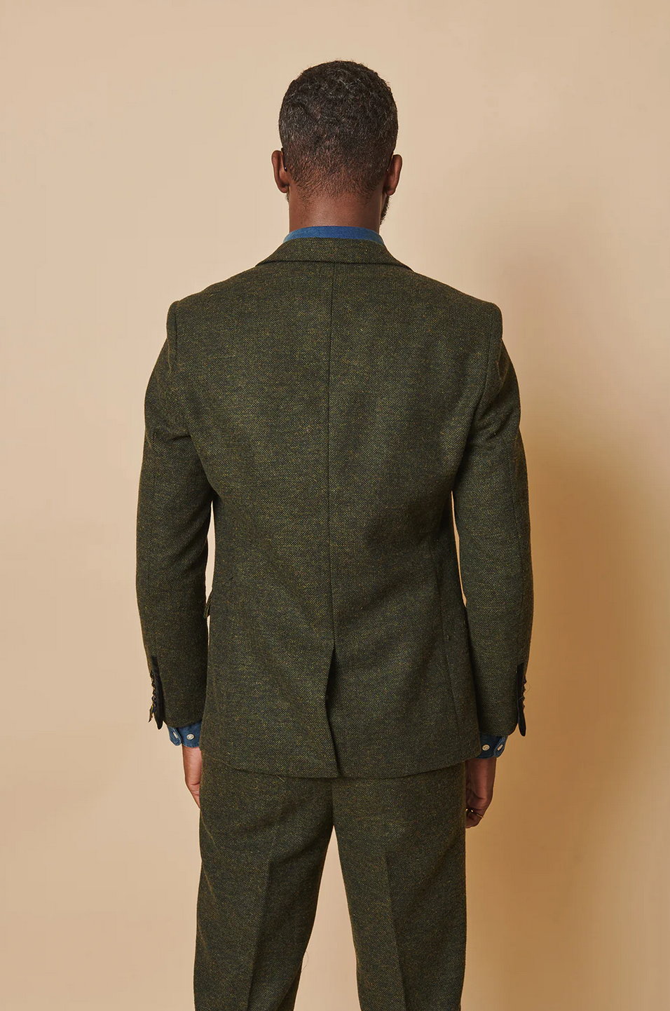 Marlow Tweed Blazer - Olive Green