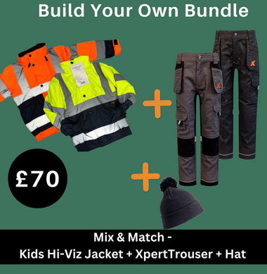 Kids Xpert Bundle - Hi Viz Jacket - xPert Trousers + Free hat