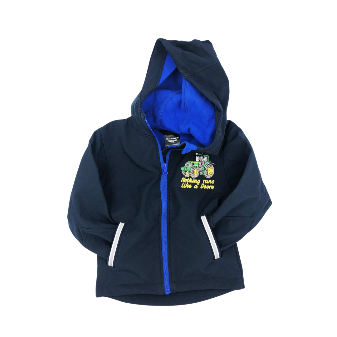 Kid's Soft Shell Navy Embroidered Jacket
