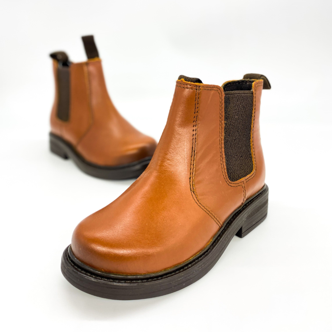 Kid's Soft Leather Boots - Tan