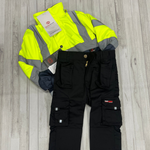 Kids Hi-Vis Jacket (Yellow) & Work Trouser (Black) - Bundle