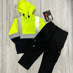 Kids Workwear bundle - Hi viz yellow hoody + Black Trouser
