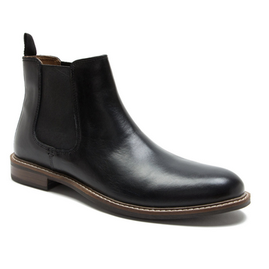 Men's Leather Chelsea Boots Black - Batem