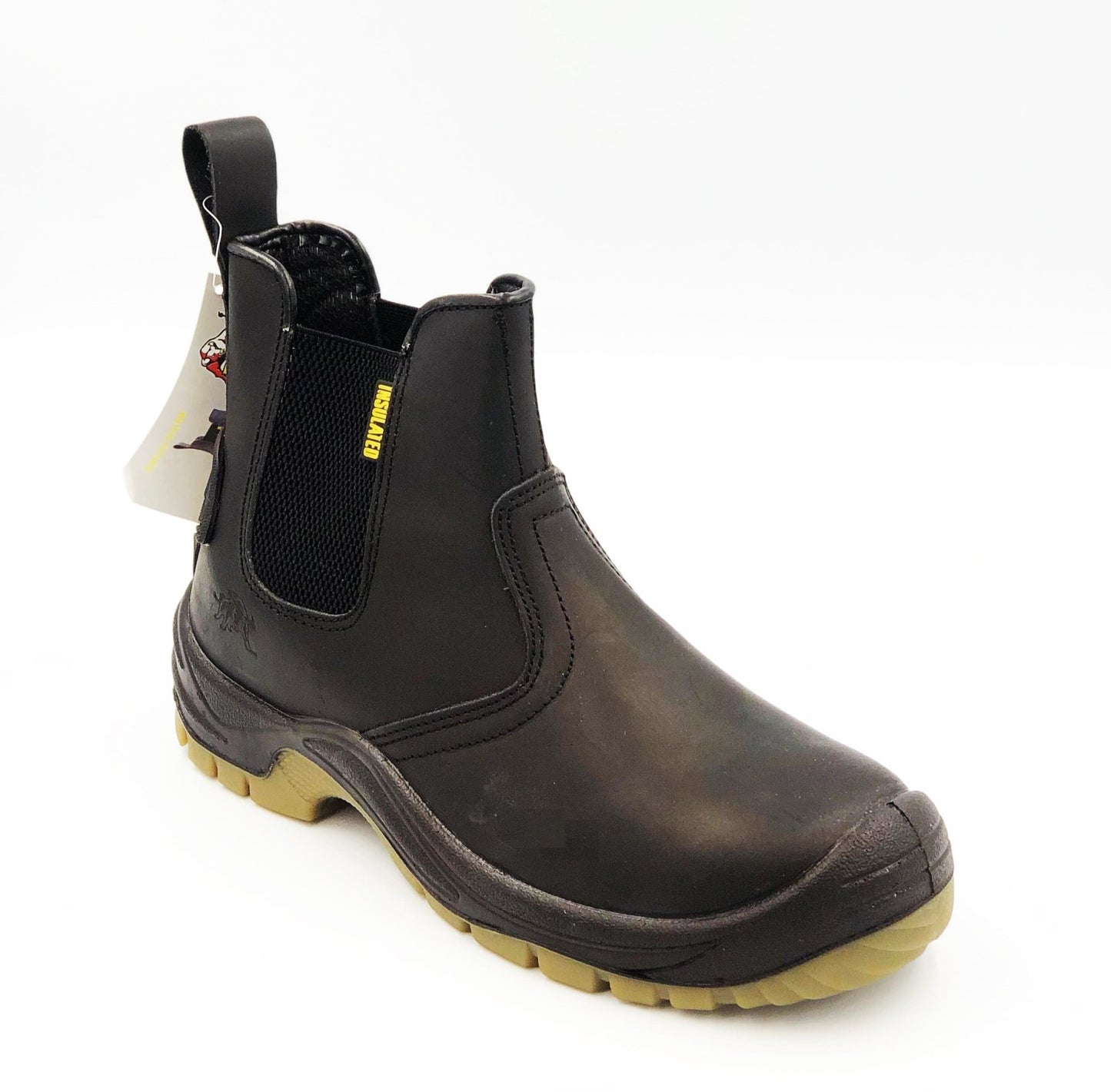 116 - Leather Black Slip on Boot - Steel Toe - GLS Clothing