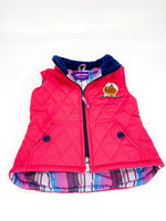 Girl's Gilet Body Warmer - Diamond Stitch & Pony Embroidered - Pink - GLS Clothing