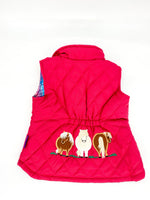 Girl's Gilet Body Warmer - Diamond Stitch & Pony Embroidered - Pink - GLS Clothing