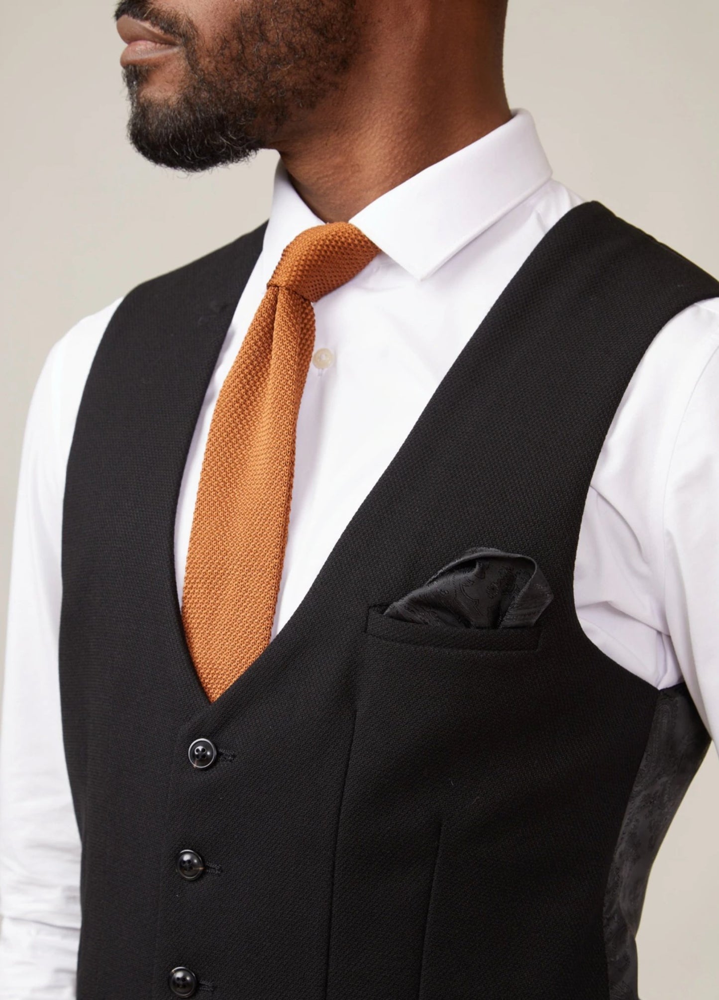 Kelvin Waistcoat - Black - Single Breasted - GLS Clothing