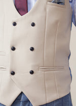 Kelvin Waistcoat - Stone - Double Breasted - GLS Clothing