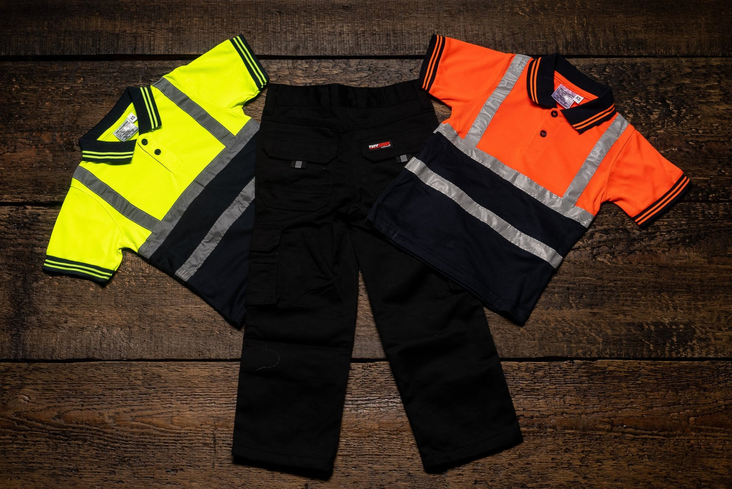 Kids Bundle - Work Trousers (Black) Hi-Viz Vest - GLS Clothing
