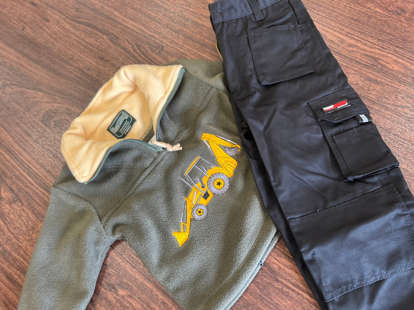 Kids - Excavator 1/2-Zip + Black Work Trousers (Bundle) - GLS Clothing