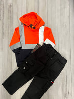 Kids Workwear bundle - Hi viz orange hoody + Black Trouser - GLS Clothing