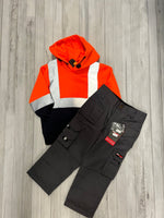 Kids Workwear bundle - Hi viz orange hoody + Grey Trouser - GLS Clothing