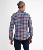 Long Sleeve Shirt with Herringbone Check - Dusty Blue - GLS Clothing
