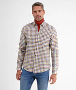 Long Sleeve Shirt with Herringbone Check - Fog White - GLS Clothing