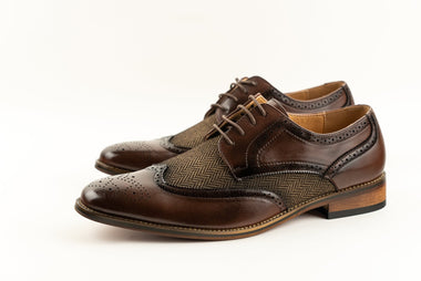 Men's Brown Brogue Durham formal shoe - GLS Clothing