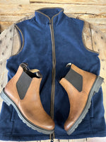 Men's Gillard - Chelsea boot tan - Fleece - Navy Gilet - GLS Clothing