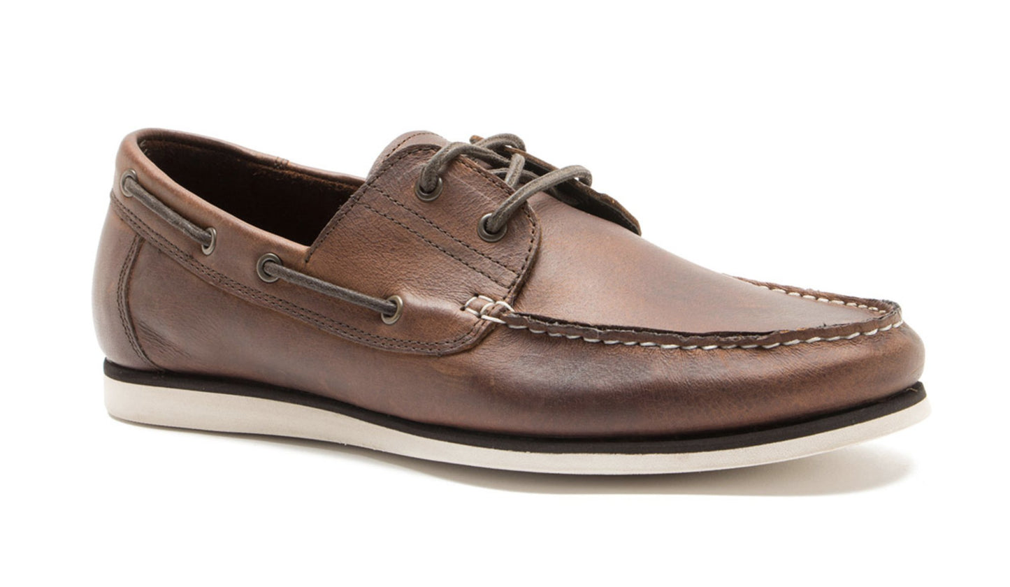 Men's Leather Boat Shoes Brown - Helf - GLS Clothing