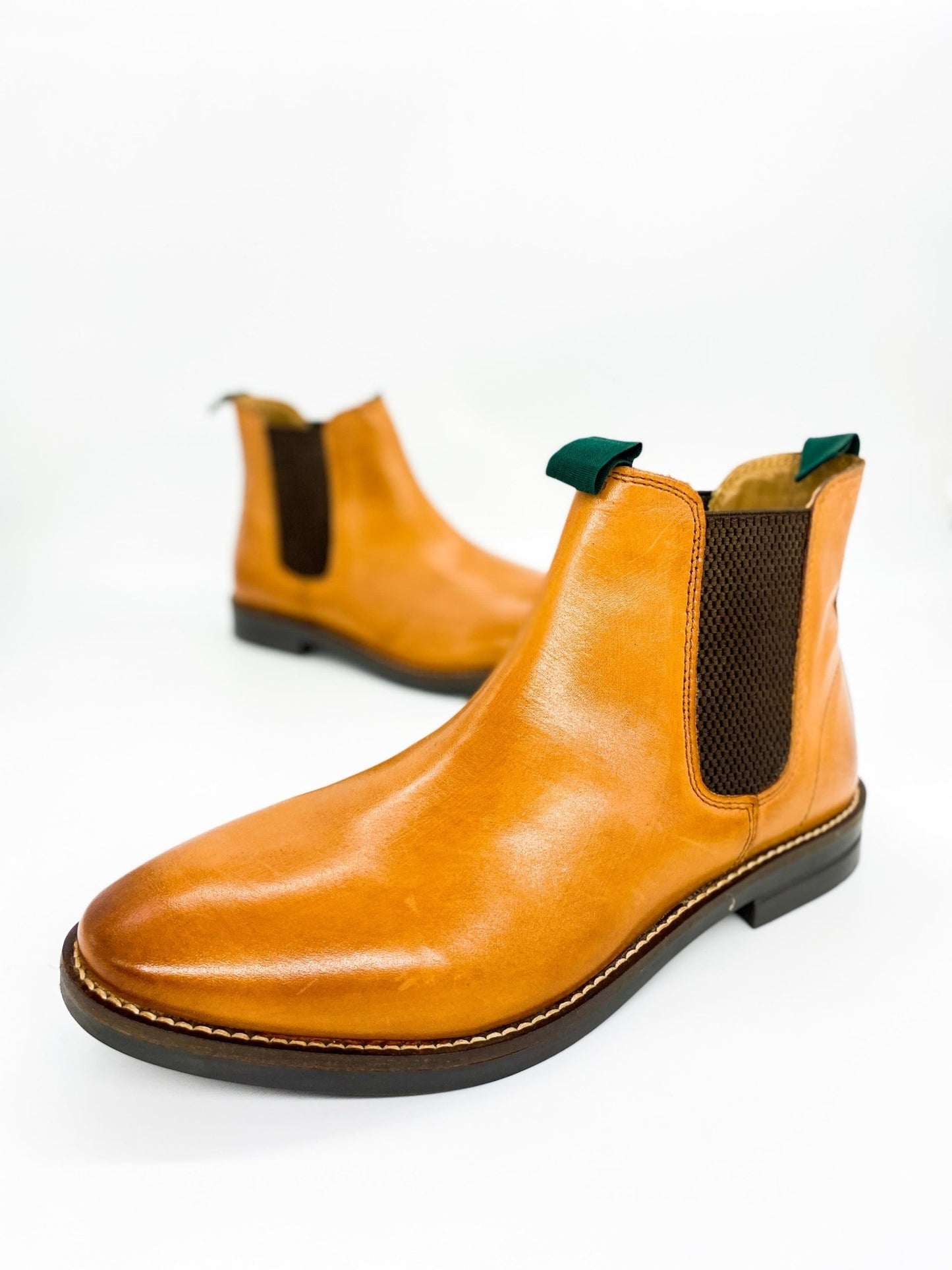 Men's Leather Chelsea Boots Tan - Hampton SC19 - GLS Clothing