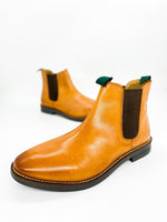 Men's Leather Chelsea Boots Tan - Hampton SC19 - GLS Clothing