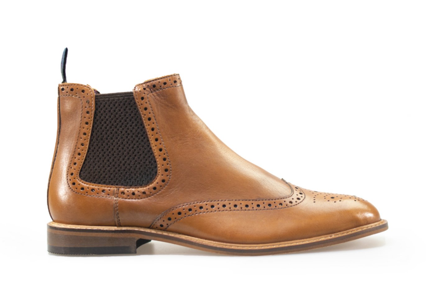 Men's Leather Chelsea Boots Tan - Porter - GLS Clothing