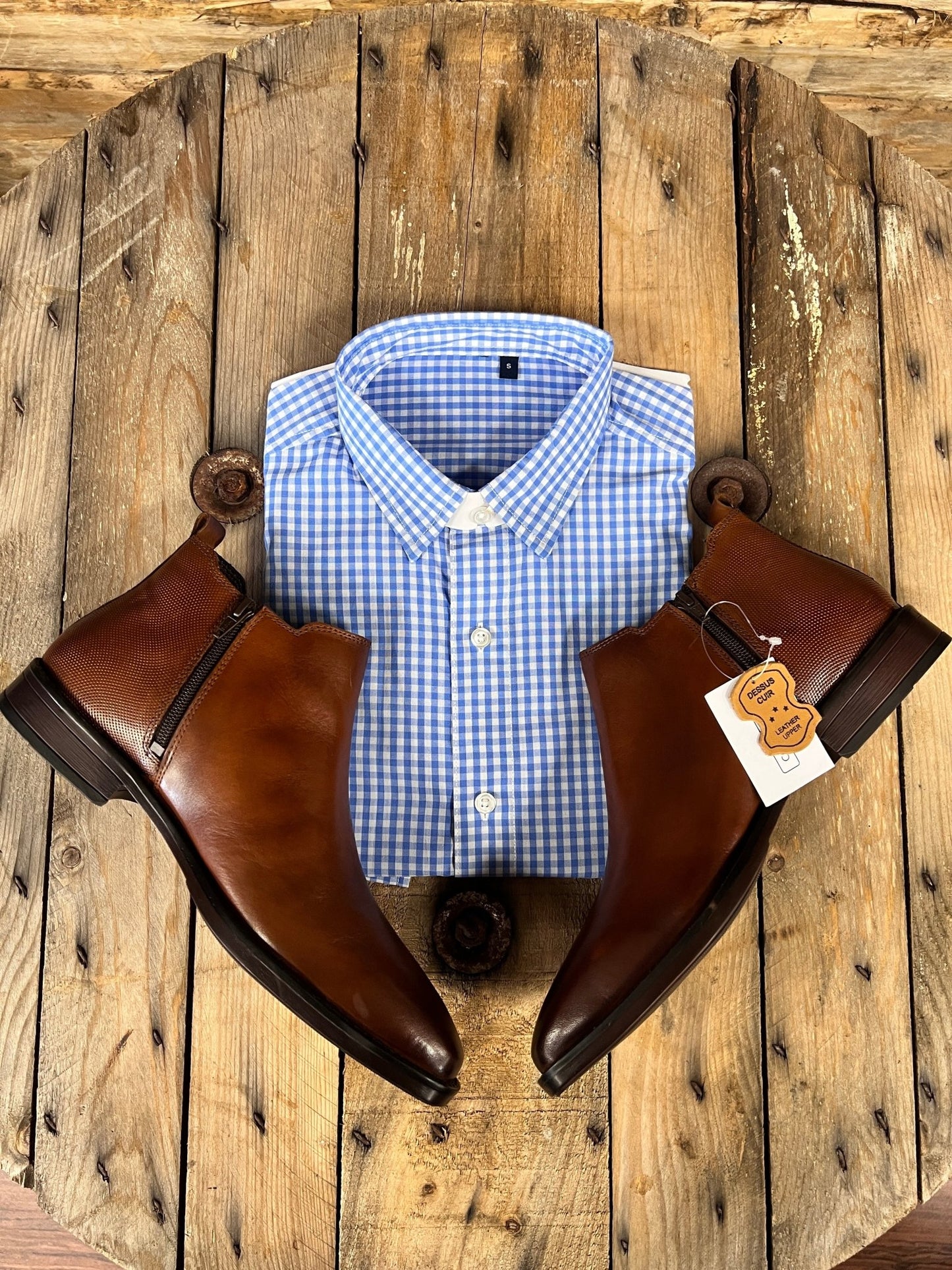 Men's Moda Zip Boot Bundle - Shirt (blue/White) - GLS Clothing