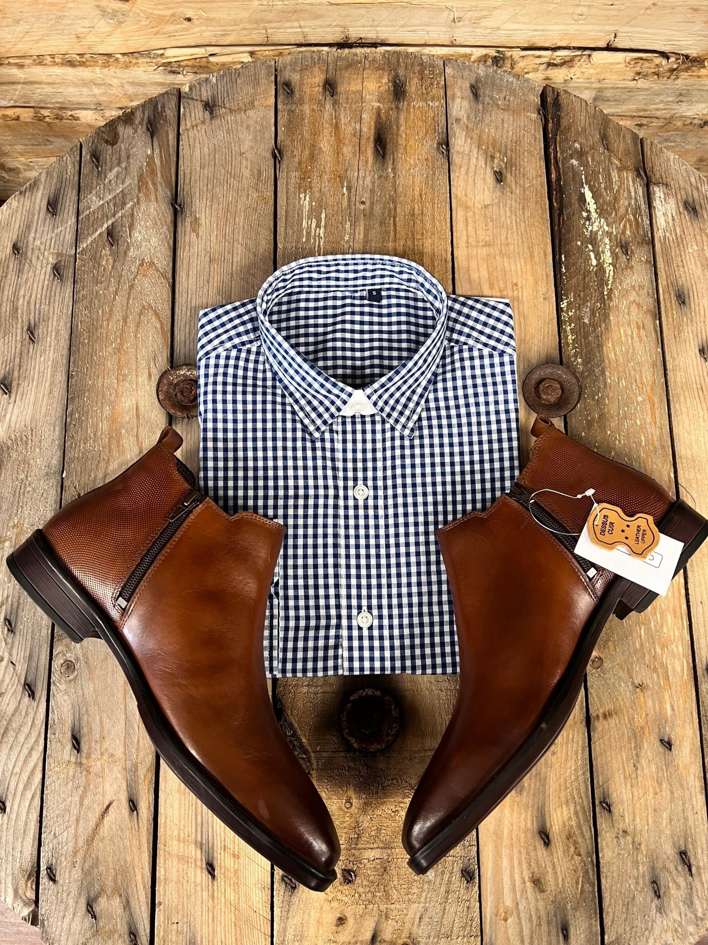 Men's Moda Zip Boot Bundle - Shirt (Navy/White) - GLS Clothing
