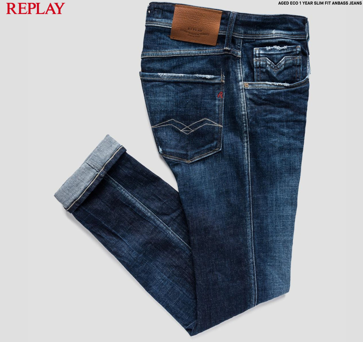 Replay Aged Eco 1 Year Slim Fit Anbass Jeans - GLS Clothing