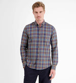 Small Check Button Down Shirt - Navy - GLS Clothing